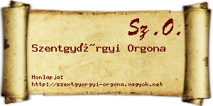 Szentgyörgyi Orgona névjegykártya